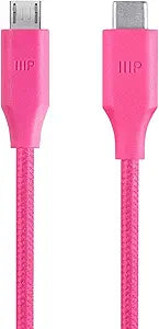 Monoprice 114955 Palette Series USB-C to Micro B Cable - Pink — main product image