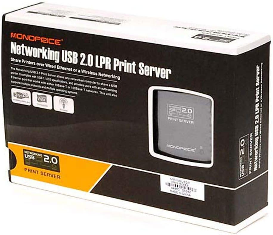 Monoprice 105342 USB 2.0 Network Print Server