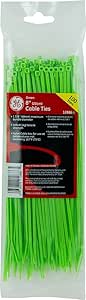 GE 12886 Bright Green 8-Inch Cable Ties 100-Pack