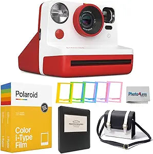 Polaroid Now 2nd Gen: I-Type Instant Camera Bundle - Red
