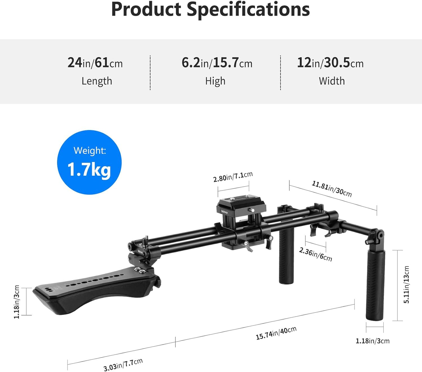 Neewer 10100580 Universal Camera Shoulder Mount Rig ST34