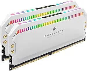 Corsair CMT32GX4M2E3200C16W Dominator Platinum RGB 32GB DDR4 Memory: White
