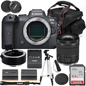 Canon EOS R6 Full Frame RF 24-105mm Bundle
