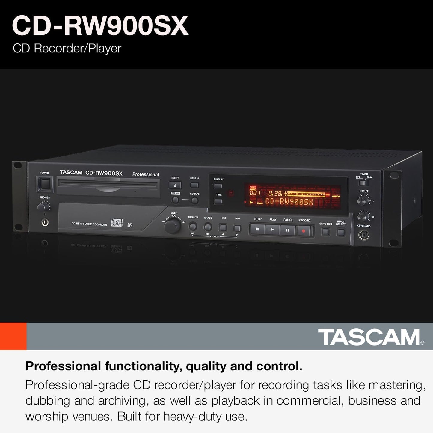 Tascam CDRW900SX Professional CD Recorder/Player