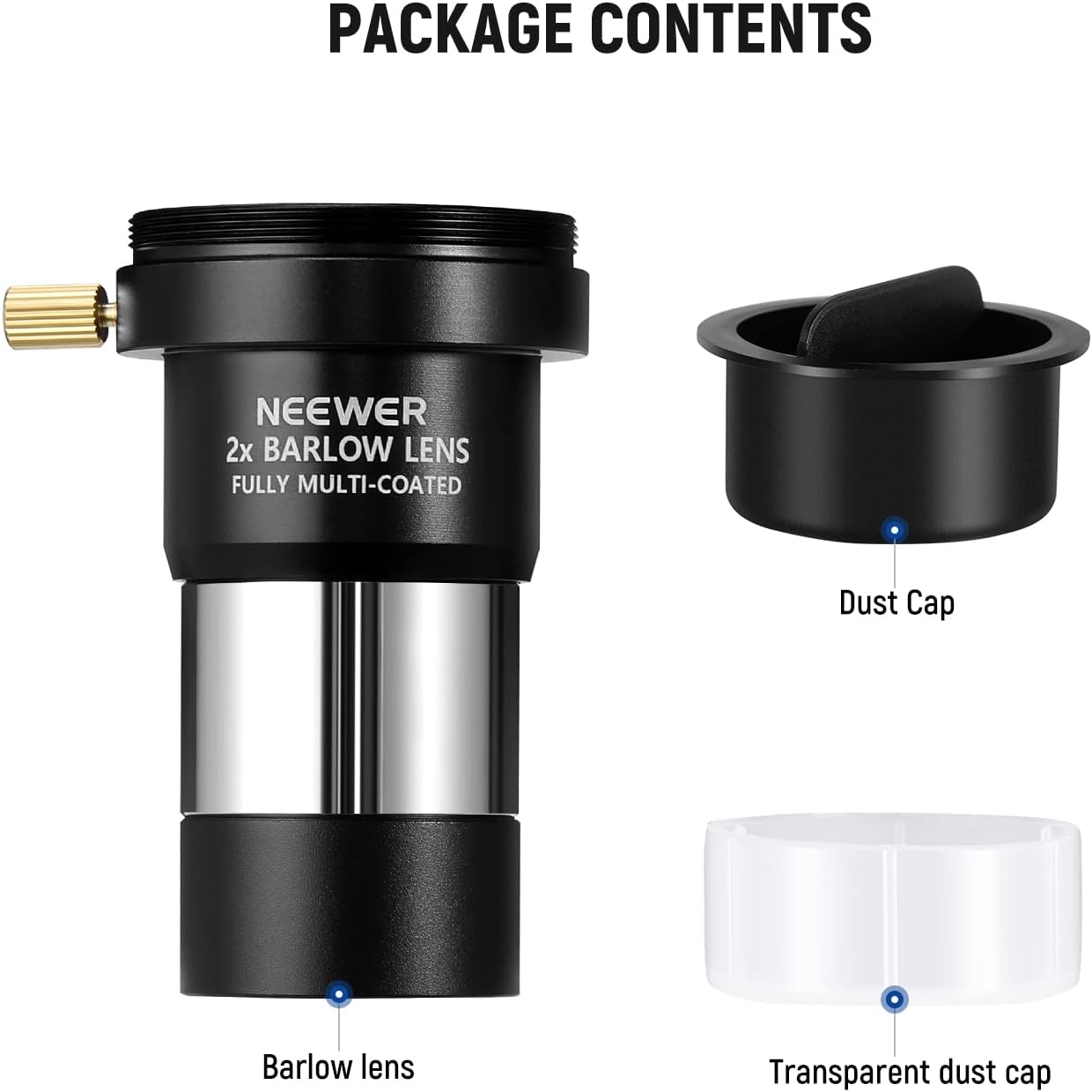 Neewer 10093357 2X Barlow Lens for 1.25" Telescope