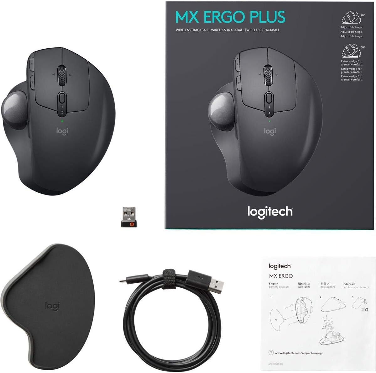 Logitech 910-005178-cr MX Ergo Plus Wireless Trackball