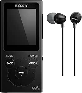 Sony NW-E394 8GB Walkman MP3 Player Bundle, Black