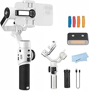 Zhiyun Smooth 5S White Smartphone Gimbal Stabilizer + LED Light — main product image