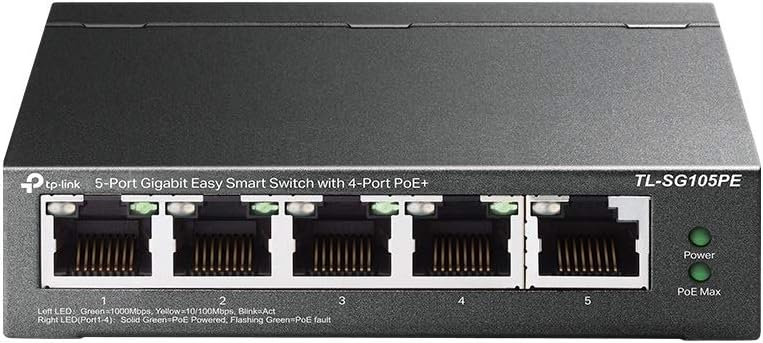 TP-Link TL-SG105PE 5-Port Gigabit PoE+ Easy Smart Switch