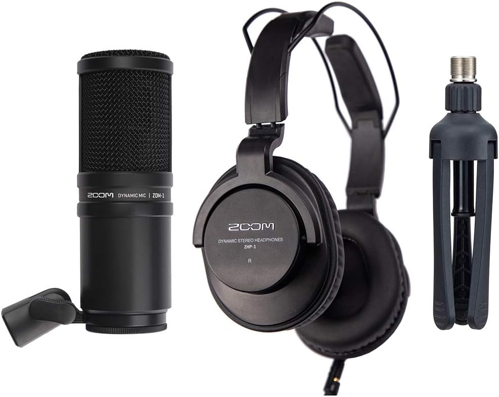 Zoom PodTrak P4 Podcast Recorder Bundle w/ 2x ZDM-1 Mics