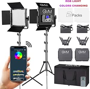 GVM LED Video Light 2-Kit RGB APP Controlled