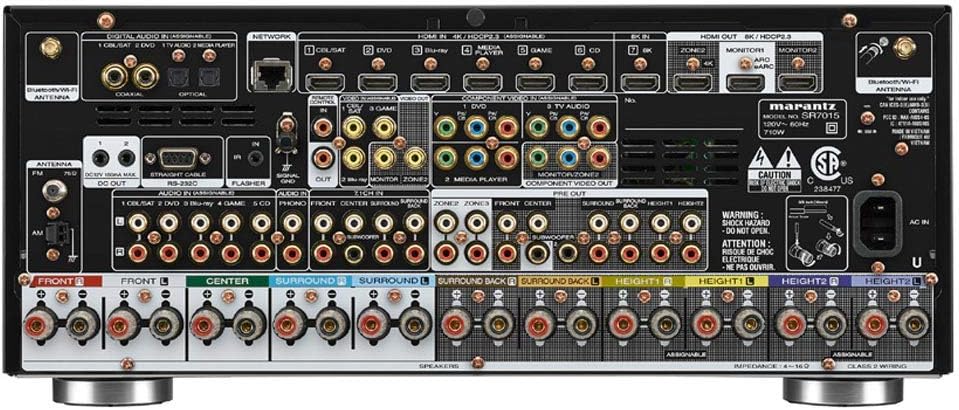 Marantz SR7015/U1B 9.2Ch 8K AV Receiver with HEOS