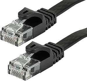 Monoprice 109557 100ft Cat5e UTP Flat Ethernet Cable Black