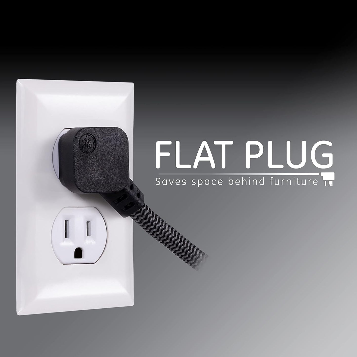 GE UltraPro 44070 6 Outlet Surge Protector Braided Cord