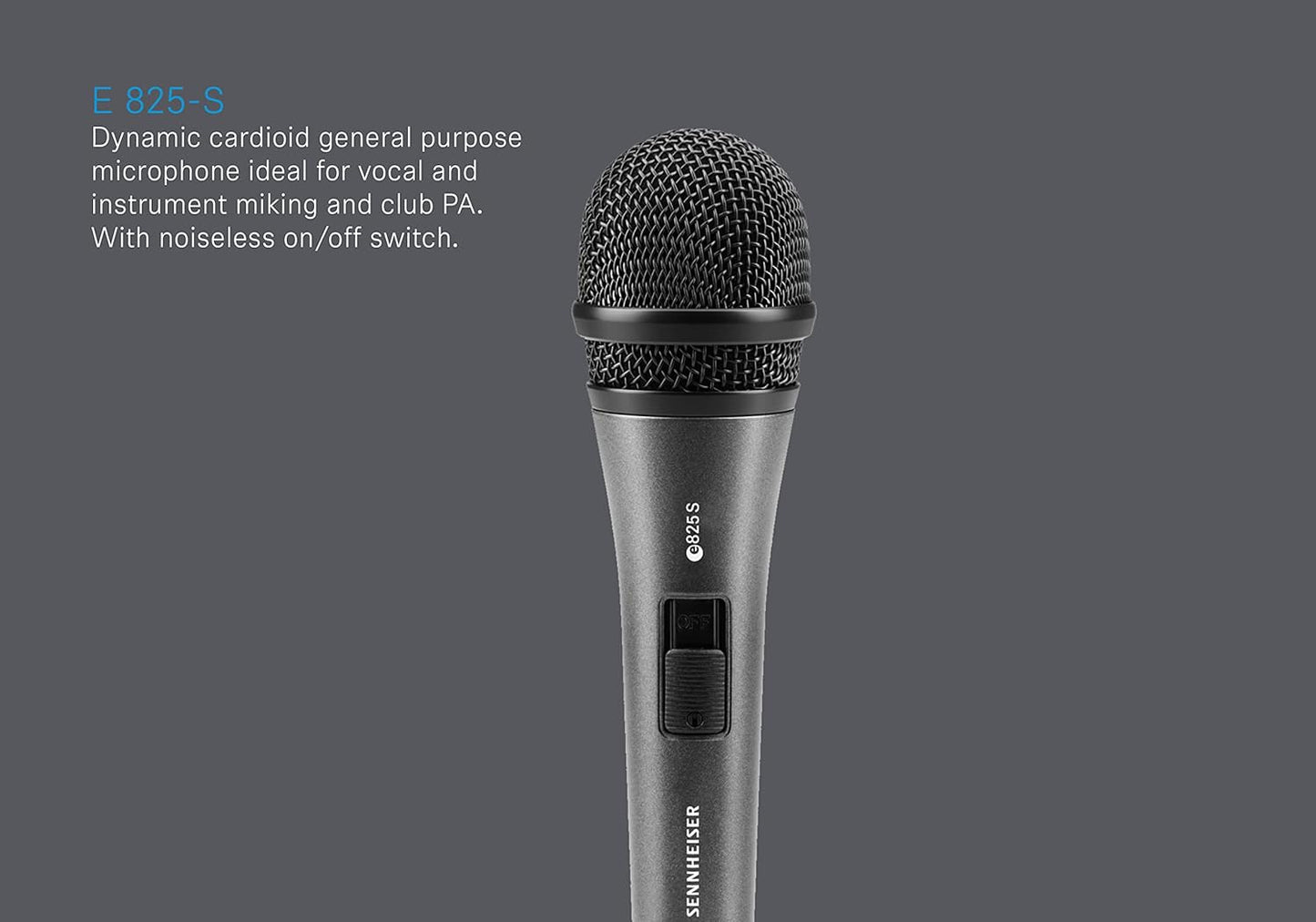 Sennheiser 004511 E825-S Handheld Cardioid Dynamic Microphone