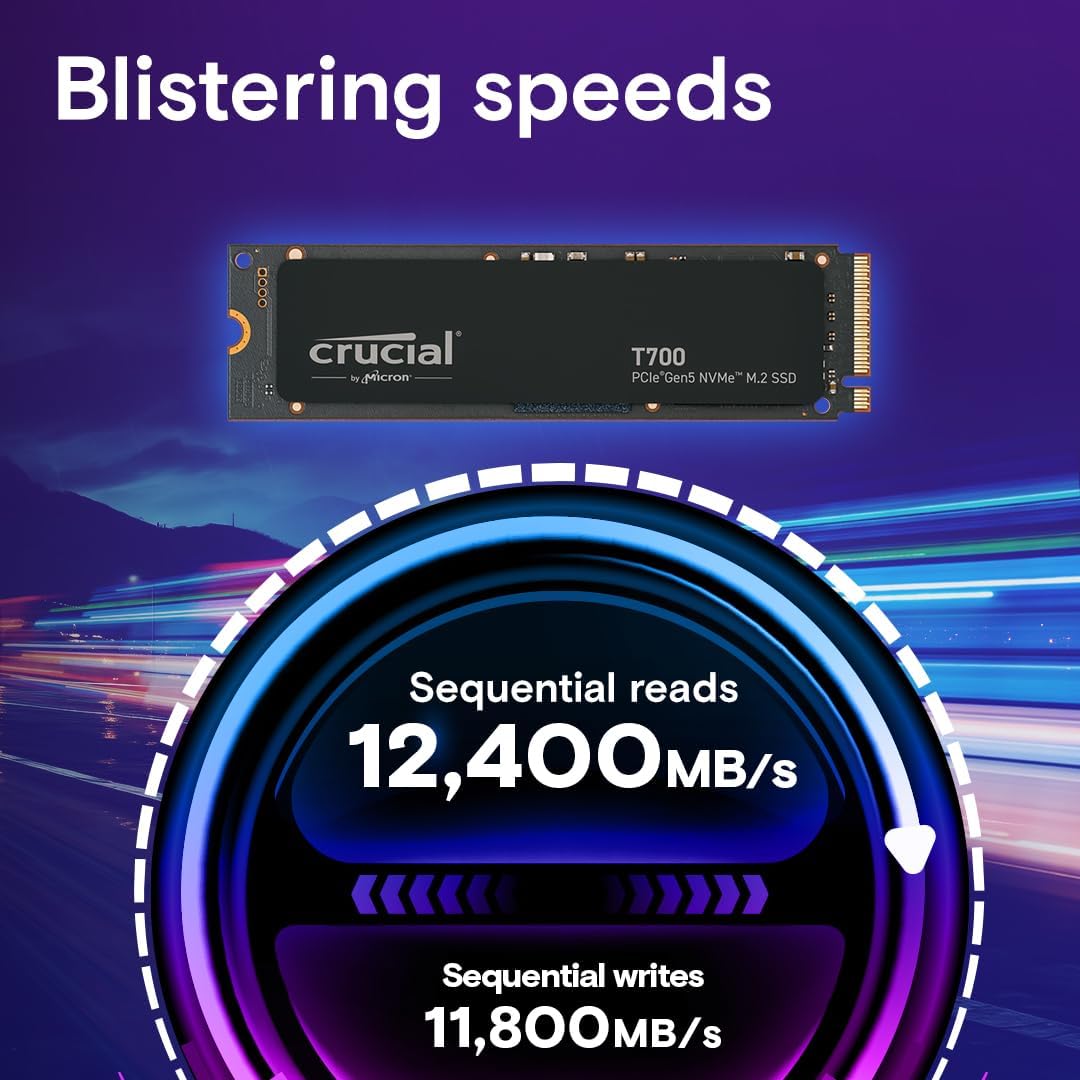 Crucial CT4000T700SSD3 T700 4TB Gen5 NVMe M.2 SSD