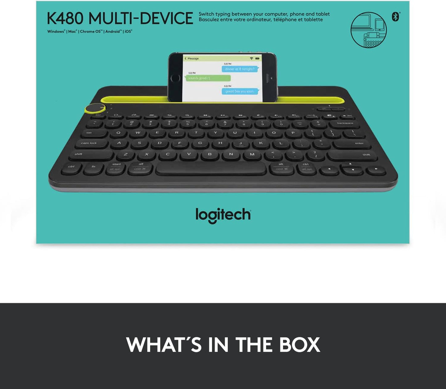 Logitech 920-006342 Bluetooth Multi-Device Keyboard K480