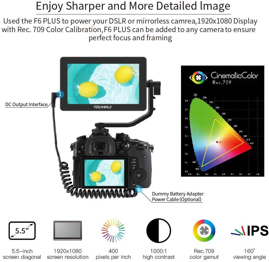 FEELWORLD F6 Plus 6" Touch Screen DSLR Monitor