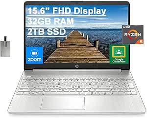 HP 2021 15.6" FHD Ryzen 5 32GB RAM 2TB SSD Laptop