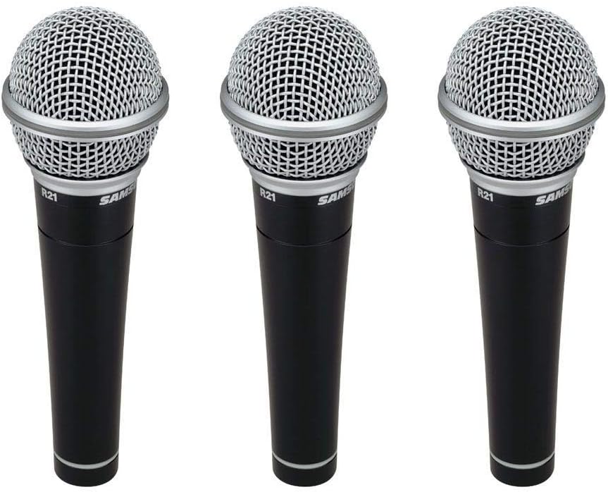 Samson SAM R21PACK Dynamic Vocal Microphone 3-Pack with Case