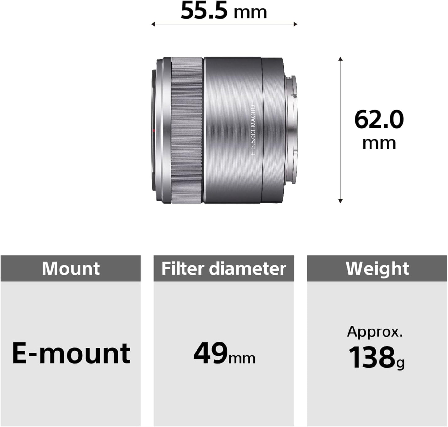 Sony SEL30M35 30mm Macro E-Mount Lens