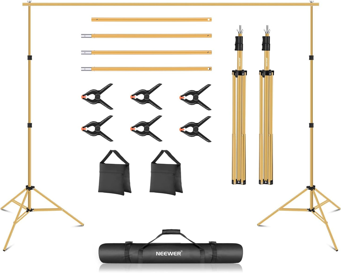 Neewer 10ft Photo Studio Backdrop Support System - Gold