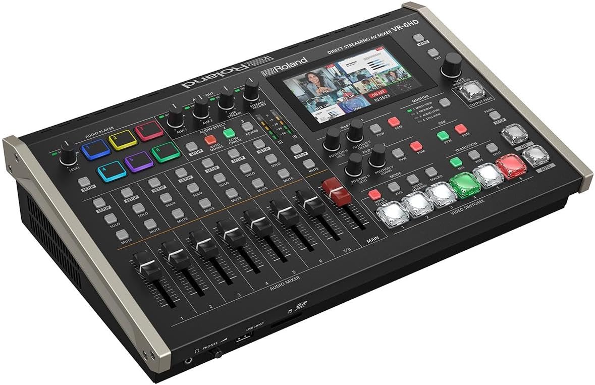 Roland VR-6HD - Direct Streaming AV Mixer, Portable Livestream Hub