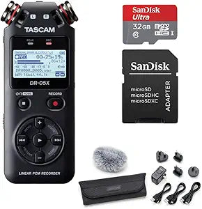 Tascam DR-05X Stereo Recorder USB Interface Bundle