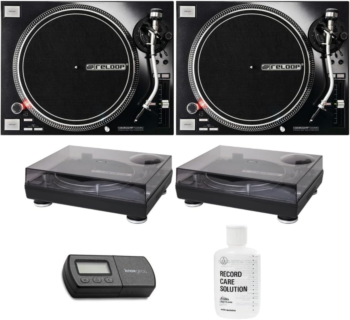 Reloop RP-7000 MK2 Turntable Pair Dust Cover Bundle