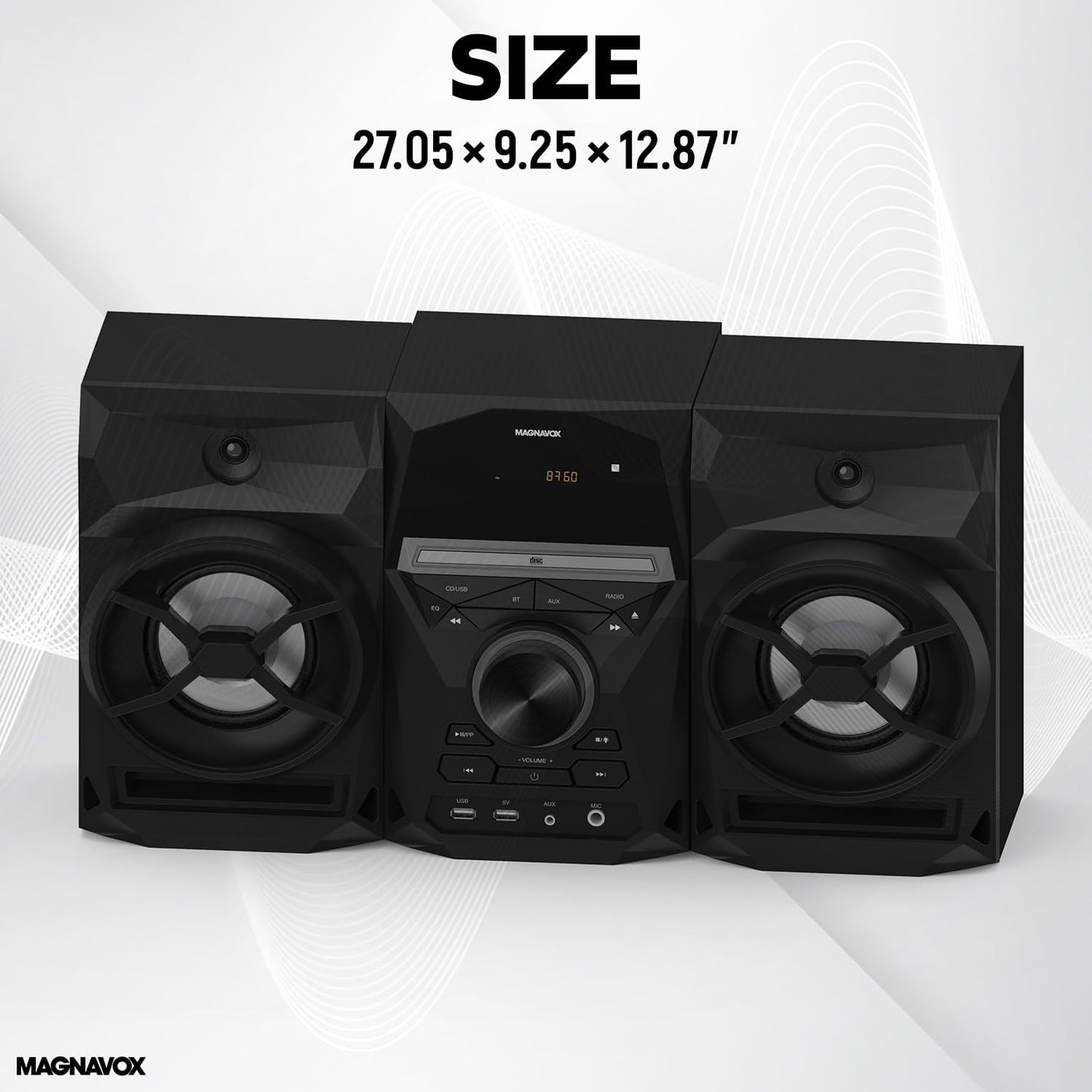 Magnavox MM441-EC 3-Piece CD Shelf System Bluetooth