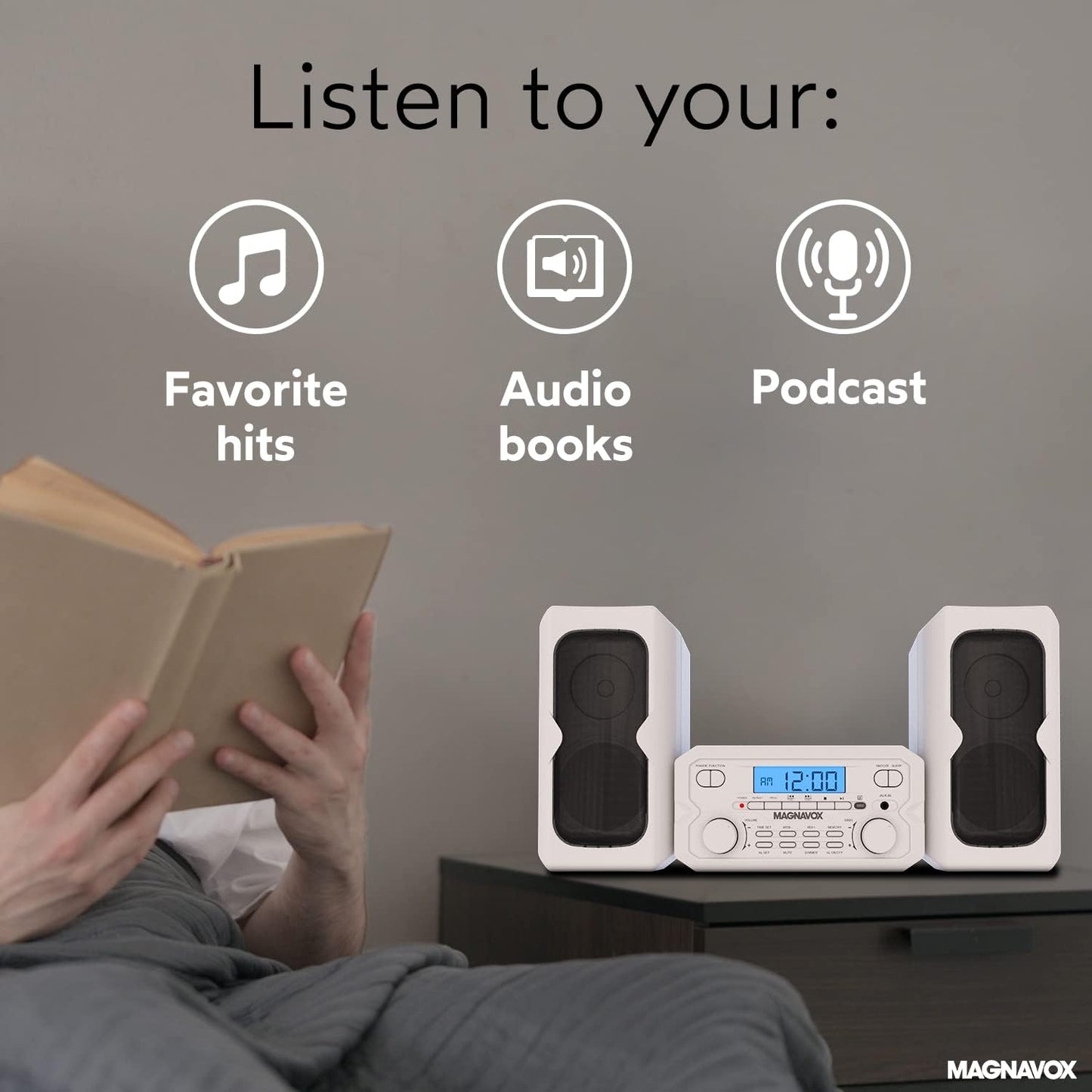 Magnavox MM435M-WH CD Shelf System Bluetooth Radio
