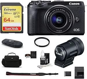 Canon EOS M6 Mark II Mirrorless Camera with 15-45mm Lens — main product image