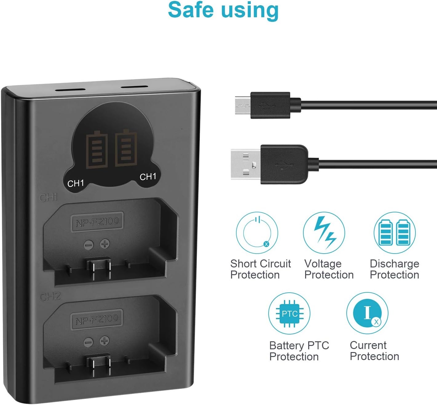 Neewer 10094397 Dual USB Charger NP-FZ100