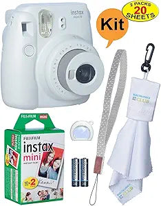 Fujifilm Instax Mini 9 Instant Camera Film Bundle - White