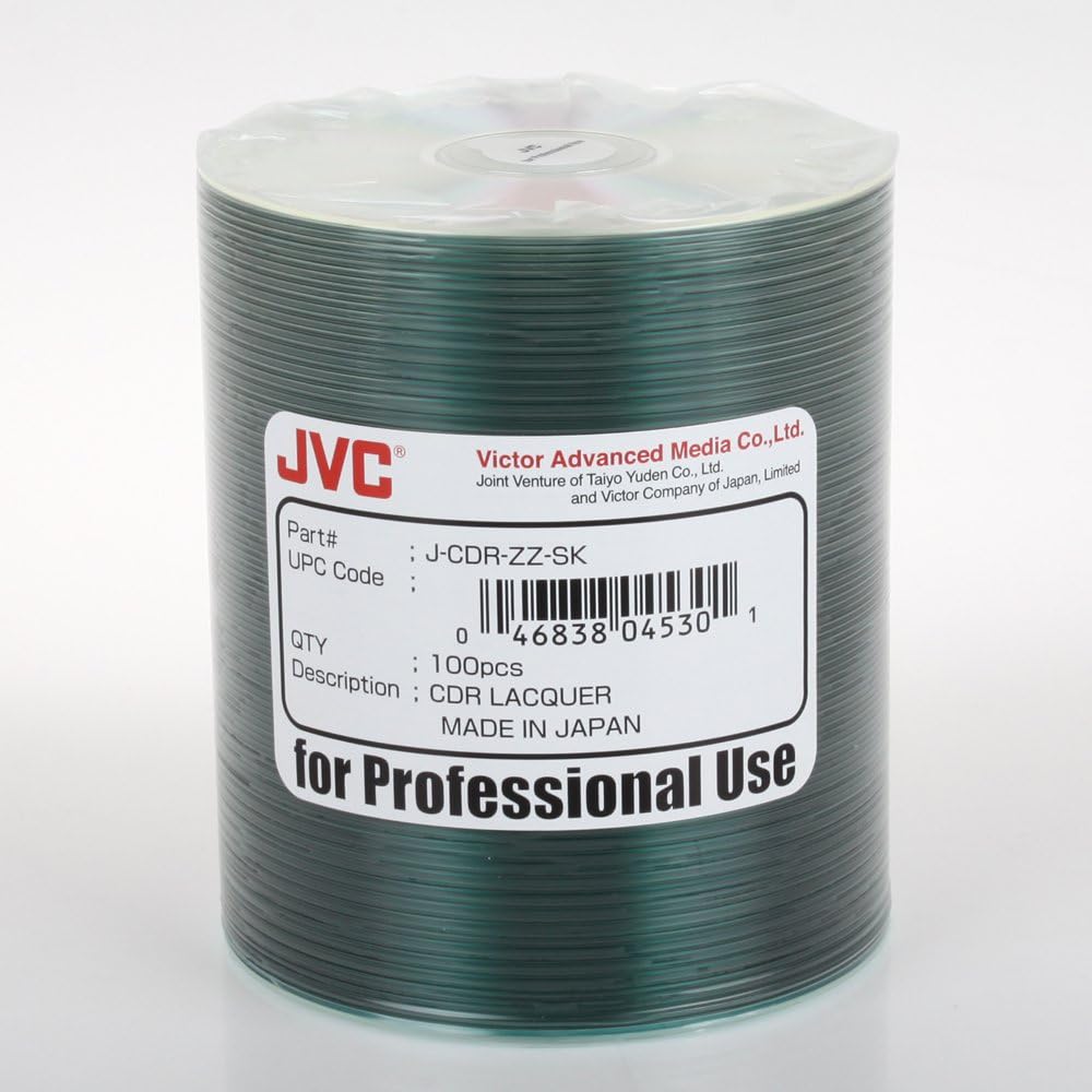 JVC Taiyo Yuden Silver CD-R 52X 700MB - 100 Pack