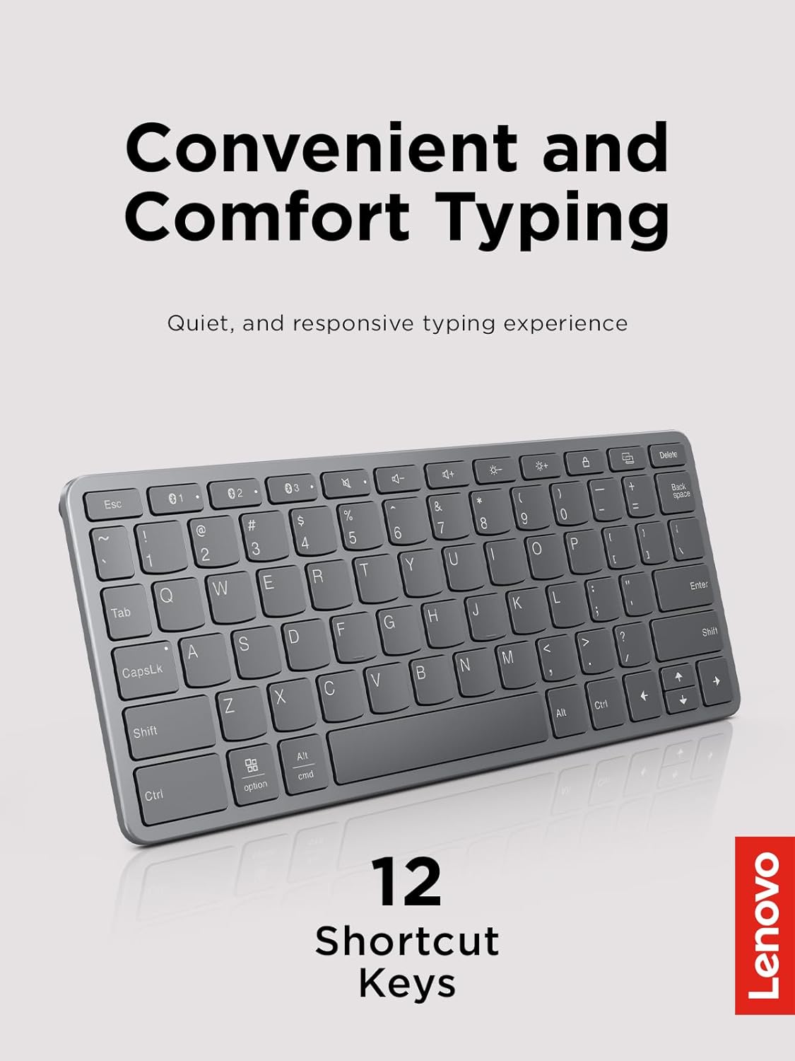 Lenovo b1859c8d Multi-Device Bluetooth Keyboard - Iron Grey
