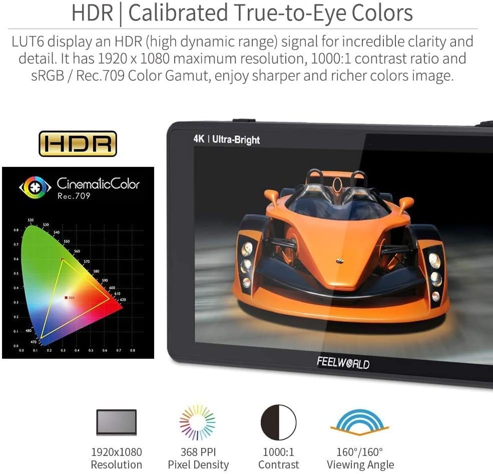FEELWORLD LUT6S 6" 2600nit SDI HDMI Monitor Kit