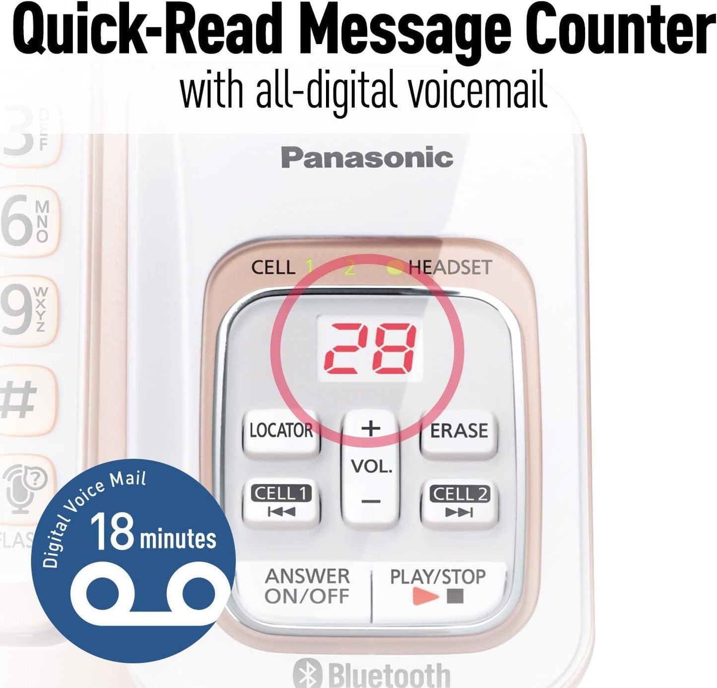 Panasonic KX Link2Cel Bluetooth Cordless Phone 2 Handsets