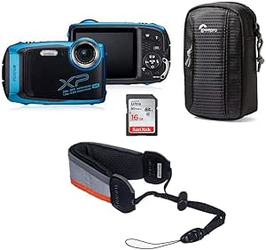 Fujifilm FinePix XP140 Sky Blue Waterproof Camera Bundle