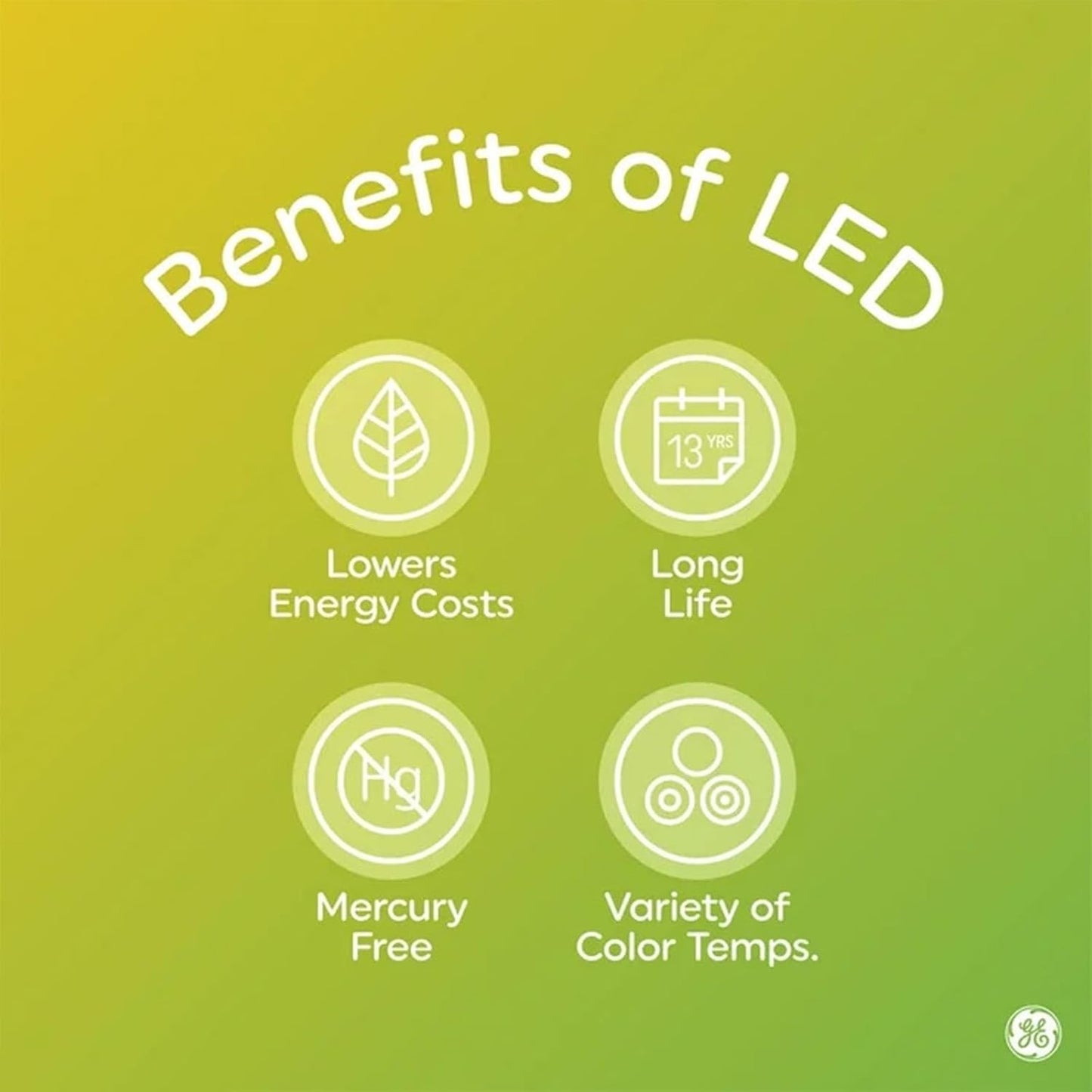 GE 53803 A19 LED Bulb Color Select 4-Pack