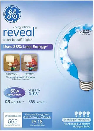 GE 67770A Lighting RVL 43W Bulb 4-Pack