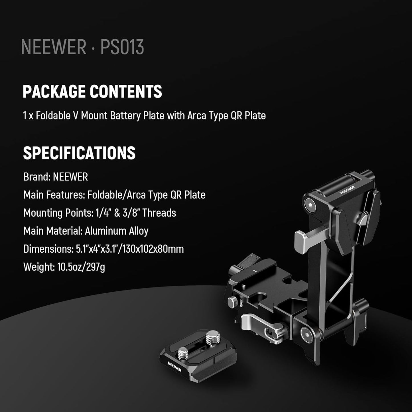 Neewer PS014 Foldable V Mount Battery Plate Arca Base