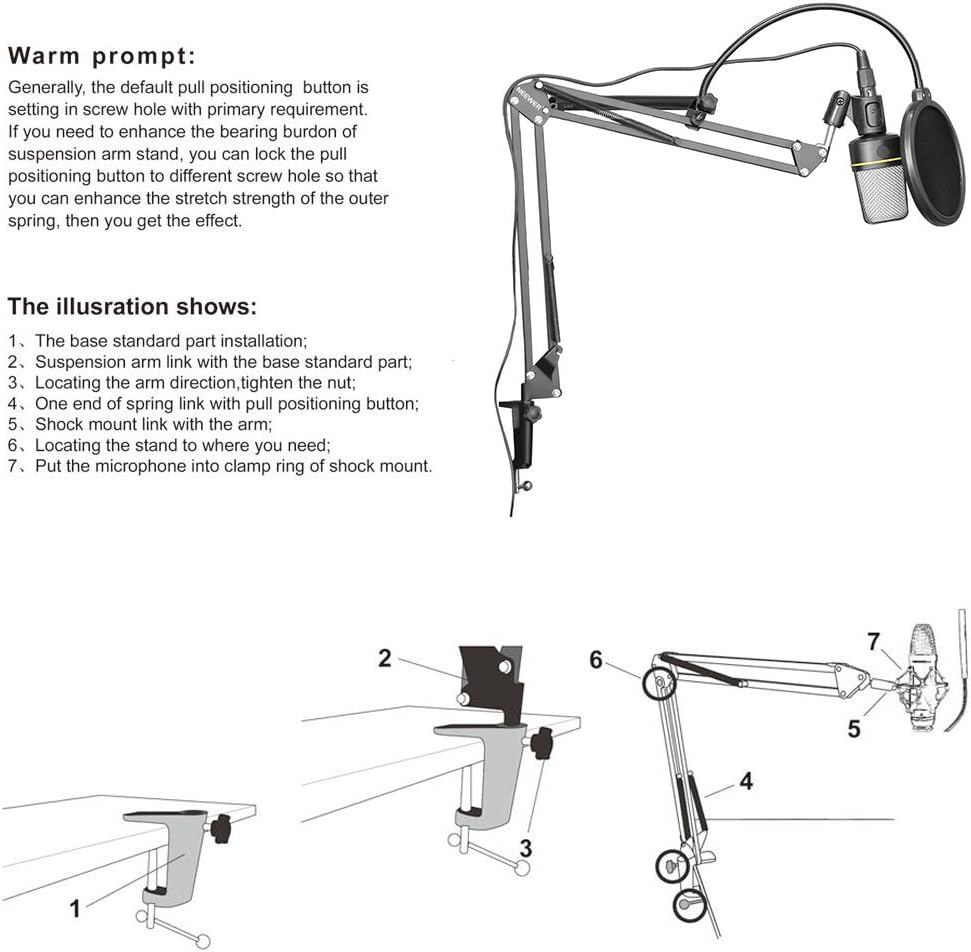 Neewer FBA_90088313 Condenser Microphone NW-35 Stand Kit
