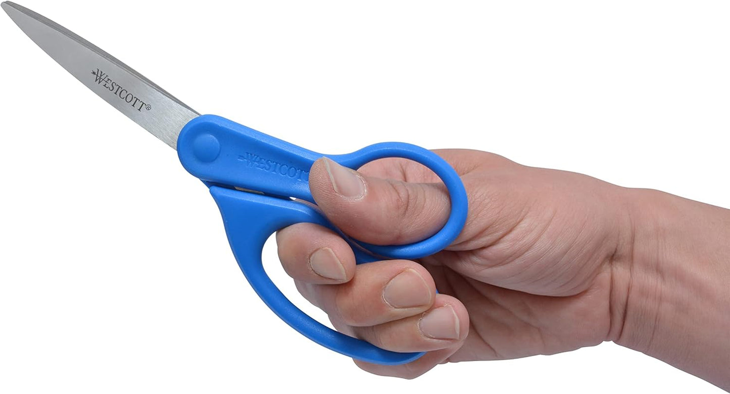 Westcott All Purpose Scissors - 8 Inch Blue Stainless Steel