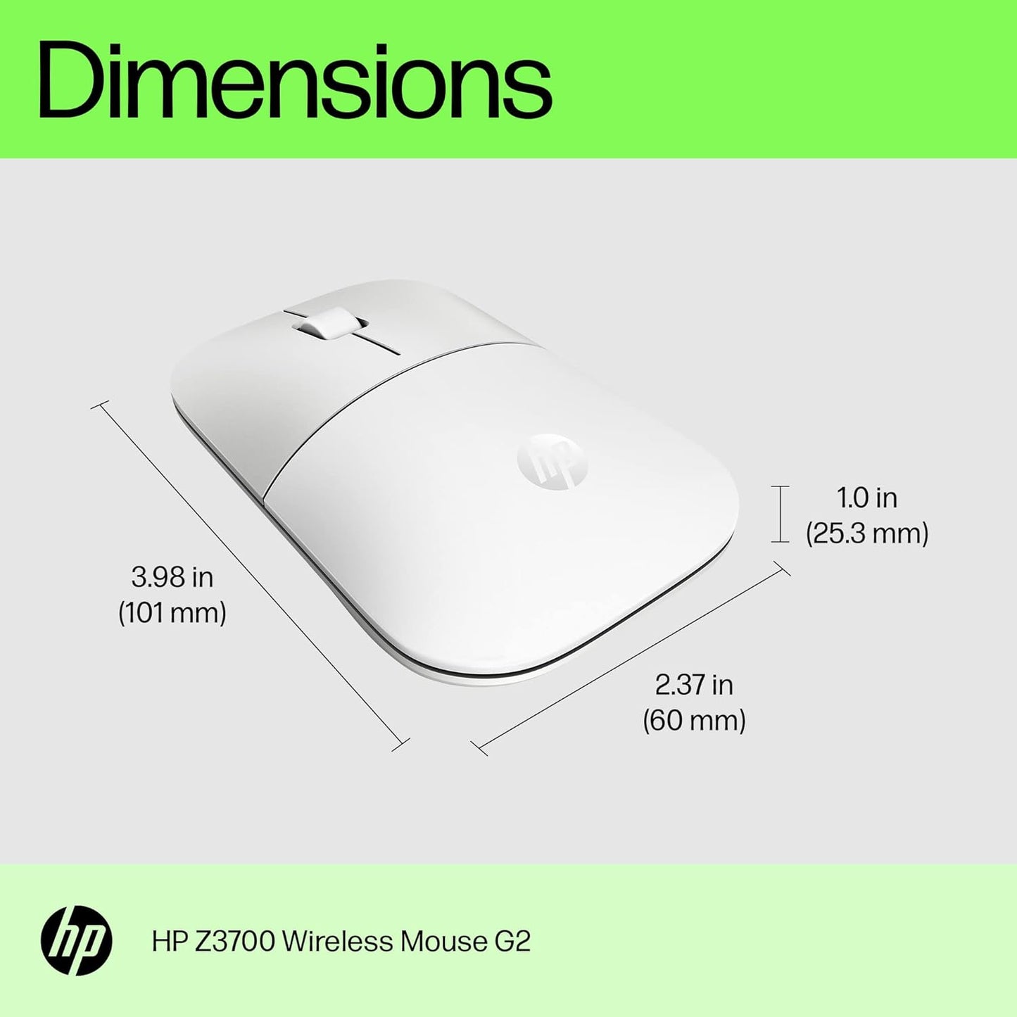 HP Z3700 G2 White Wireless Mouse Portable