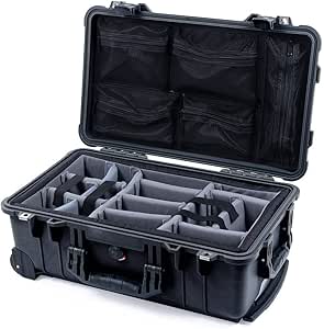 Pelican 1510 Color Case: Black with Dividers