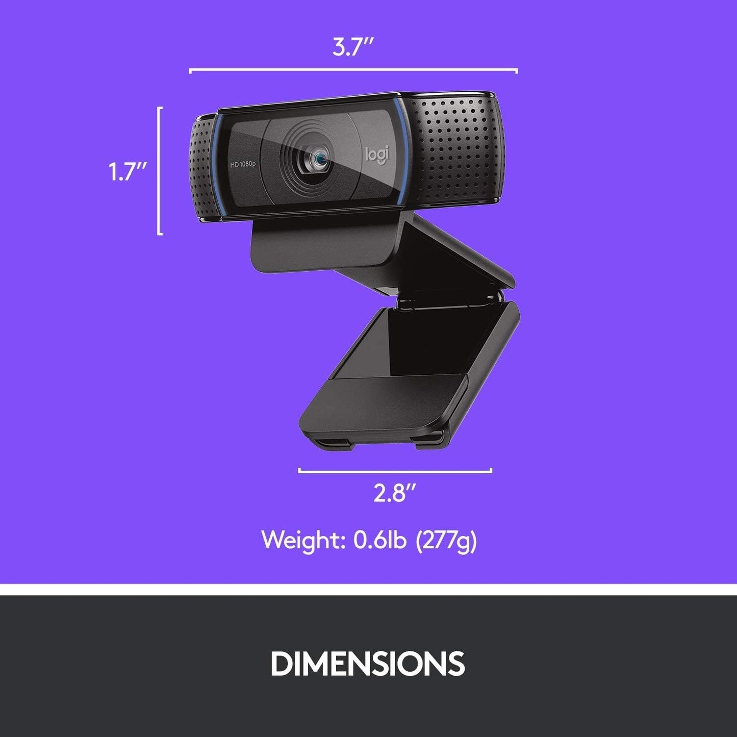 Logitech A25 C920e HD Webcam - 1080p, Stereo Audio