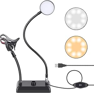 Neewer 10092820 Clamp-on LED Selfie Ring Light: USB Powered