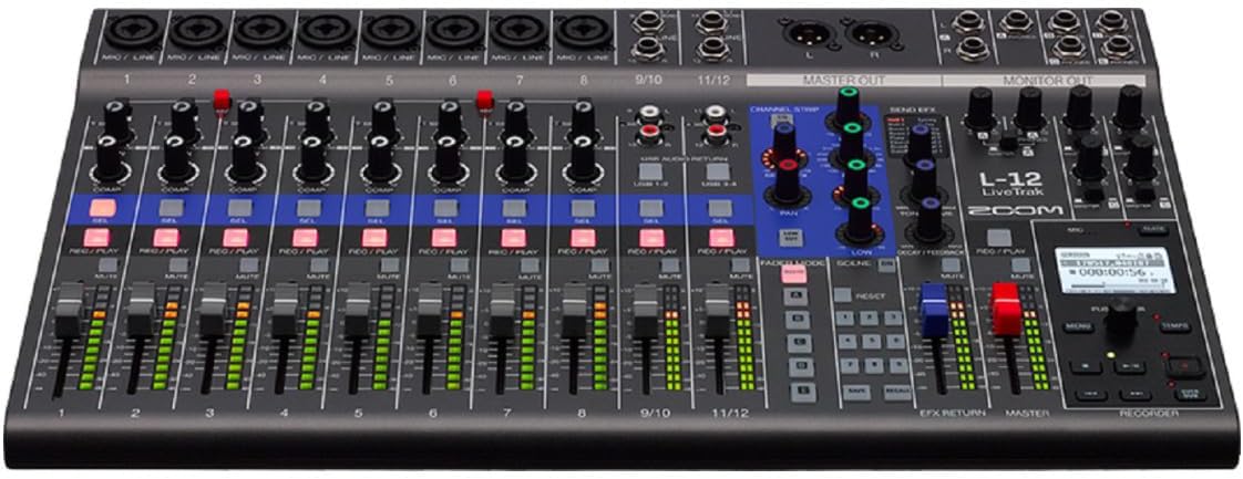 Zoom LiveTrak L-12 12-Channel Digital Mixer Recorder Bundle