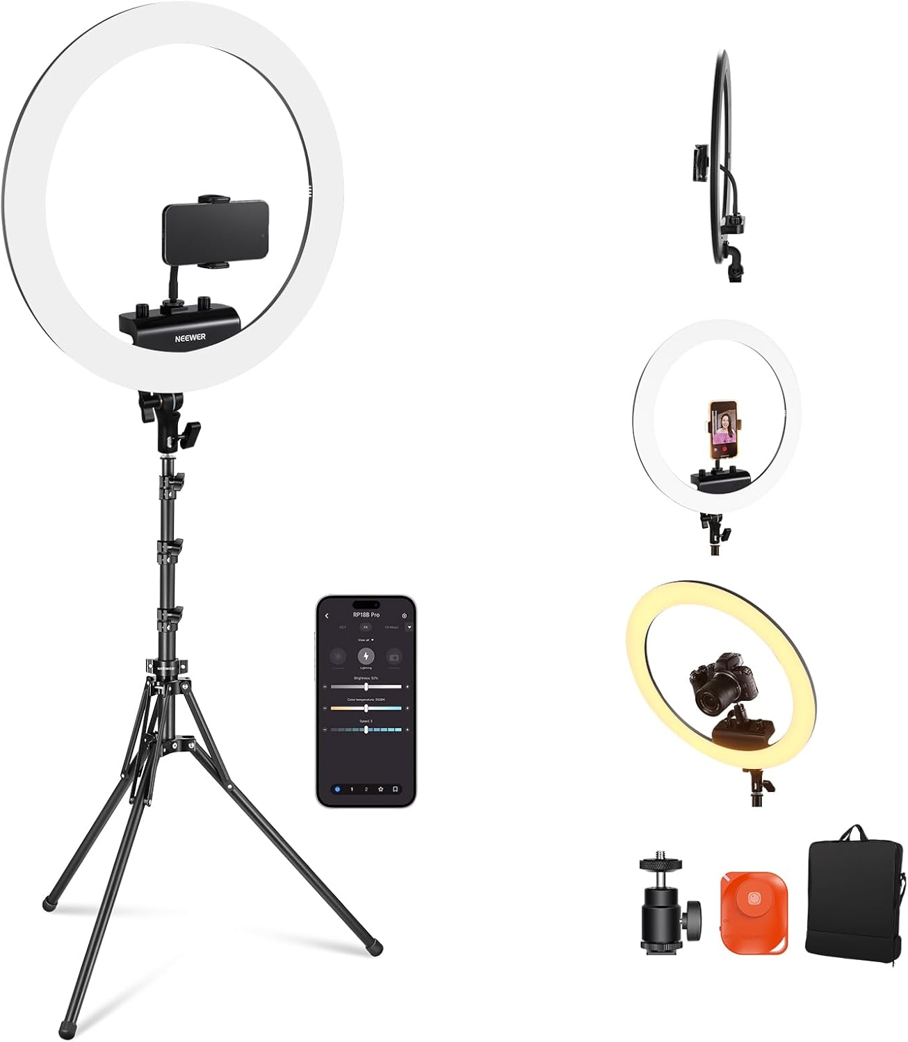 Neewer RP18B Pro 18-inch LED Ring Light Kit